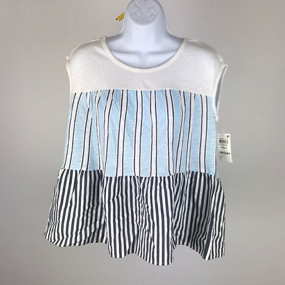 Style & Co Cotton Tiered Printed Top size Small - Picture 2 of 5